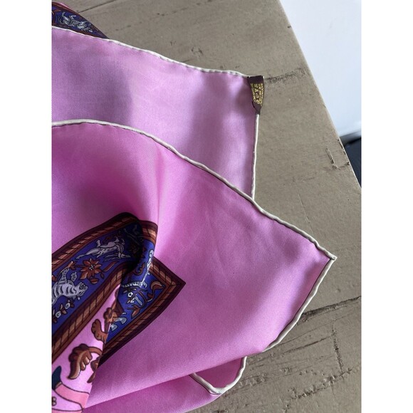 NIB HERMES 140cm Giant Silk Scarf Shawl Chasse en Inde Pink Purple Vintage RARE - Picture 13 of 16